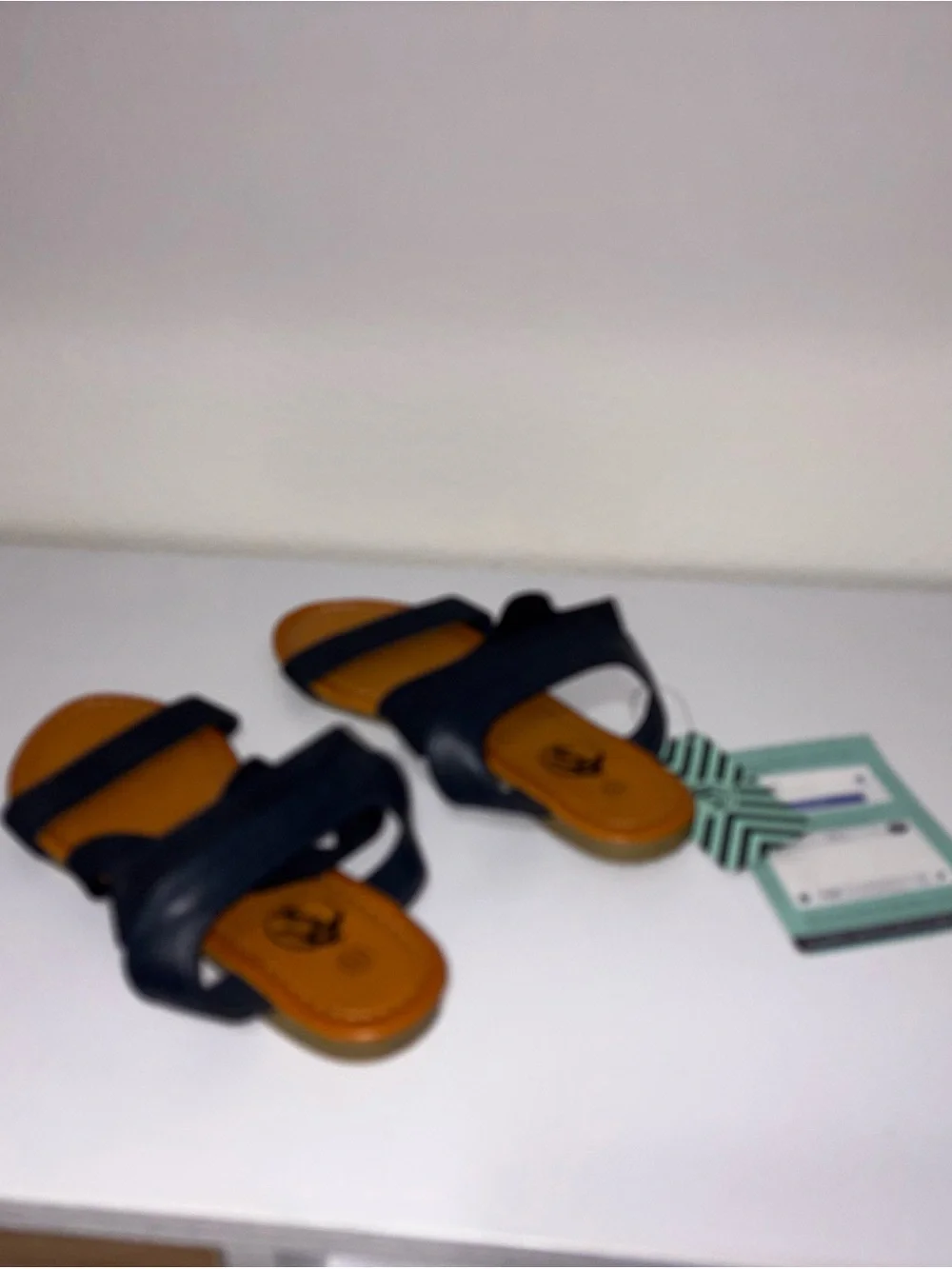 Trary Navy Blue & Tan Strappy Ankle Wrap Comfort Sandals Size 5.5 NWT 🏷️